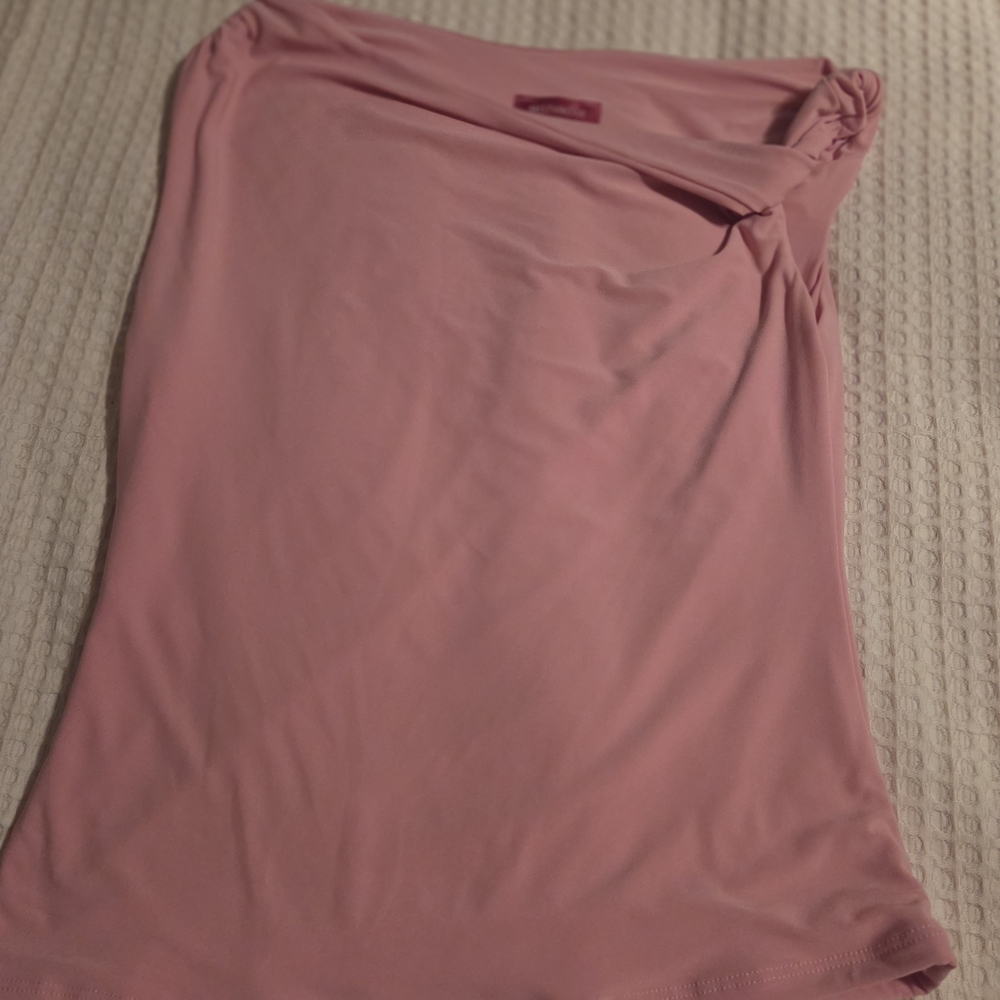 0Pink Women's Twist-neck Shirt ADORABLE